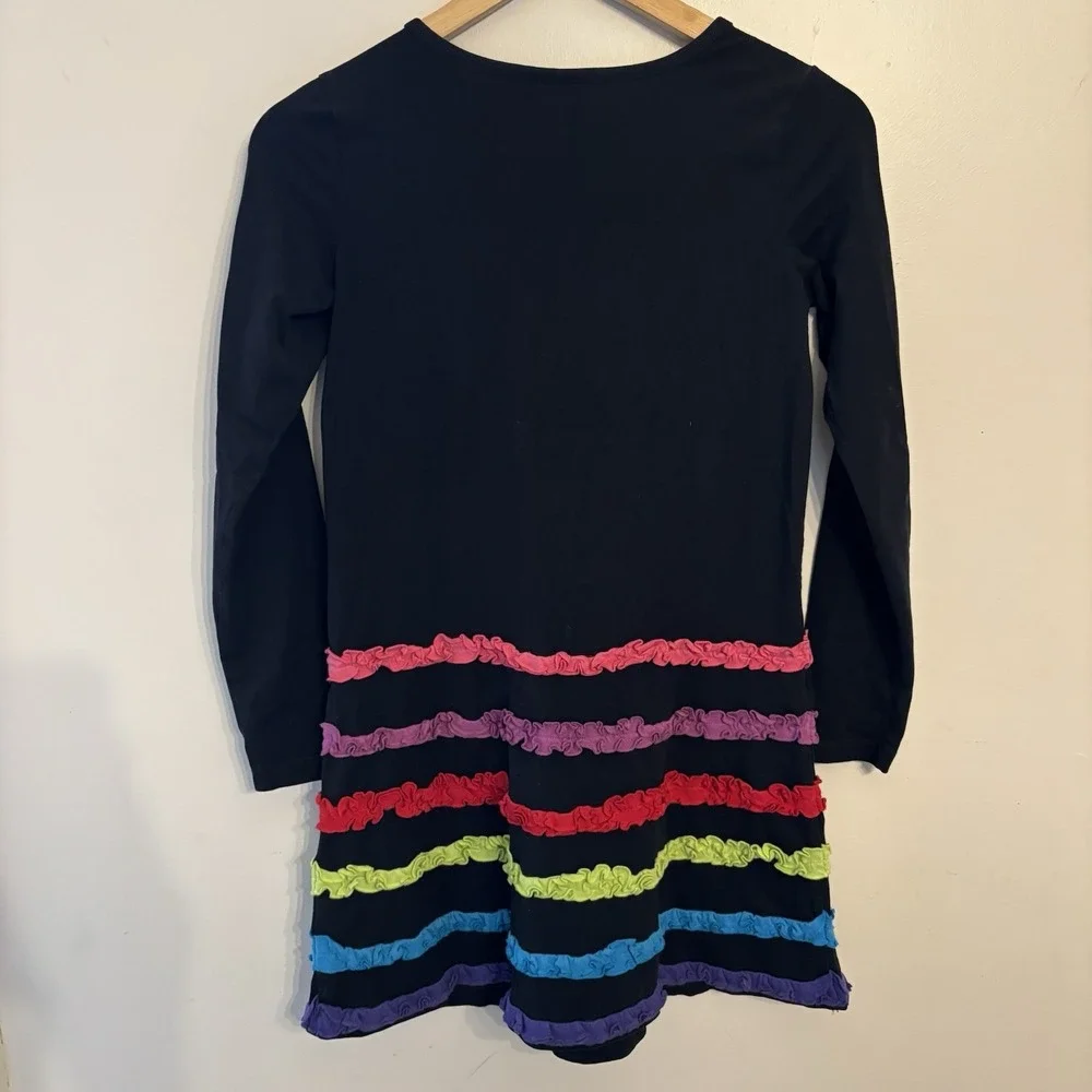 Hanna Andersson Girls Black Rainbow Dress Long Sleeves Size 150 US‎ 12